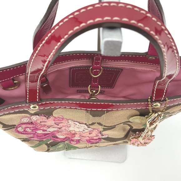 Coach Limited Edition Floral Appliqué Mini Tote Bag #479/800 Signature Canvas - Picture 4 of 7